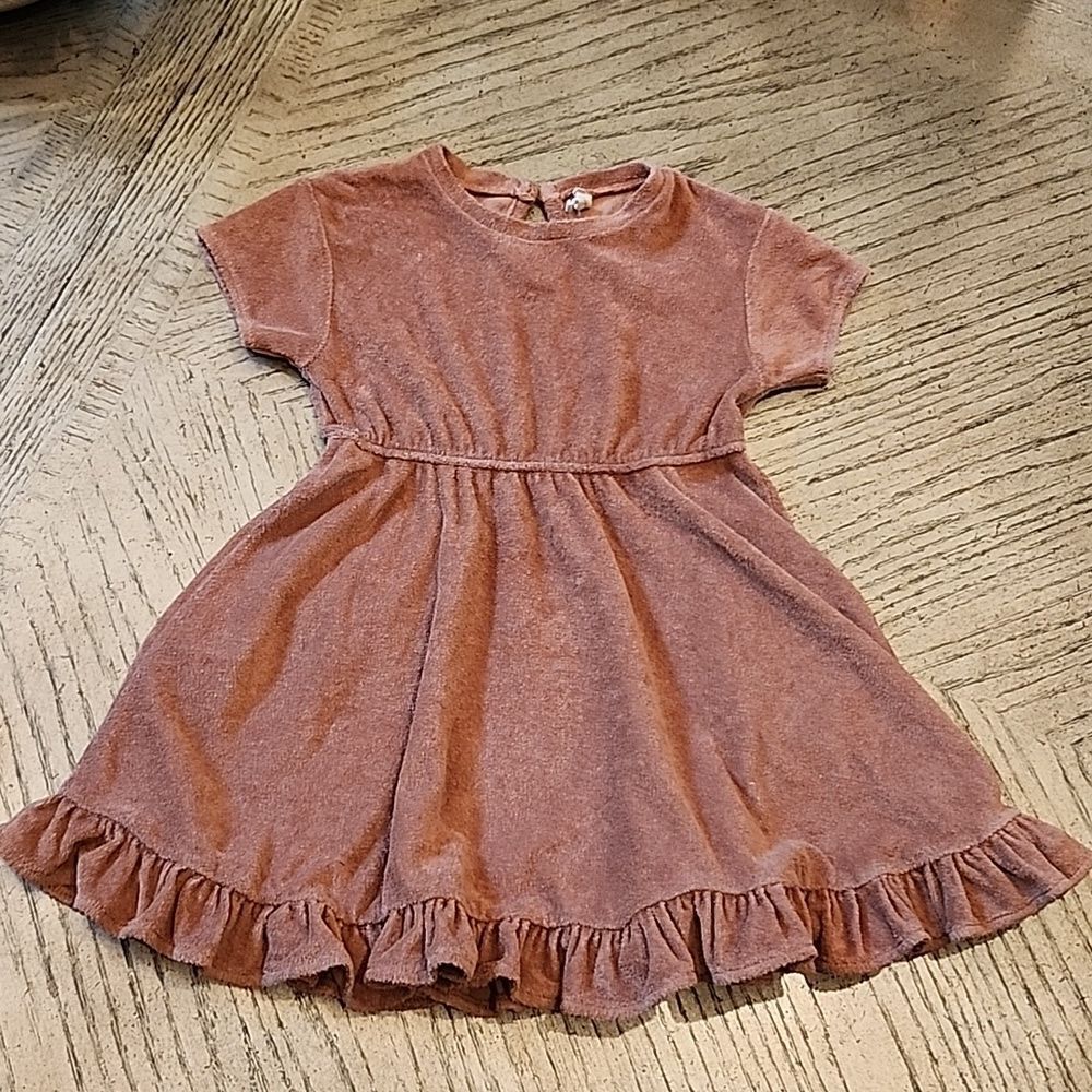Quincy Mae Terry dress organic cotton size 4-5